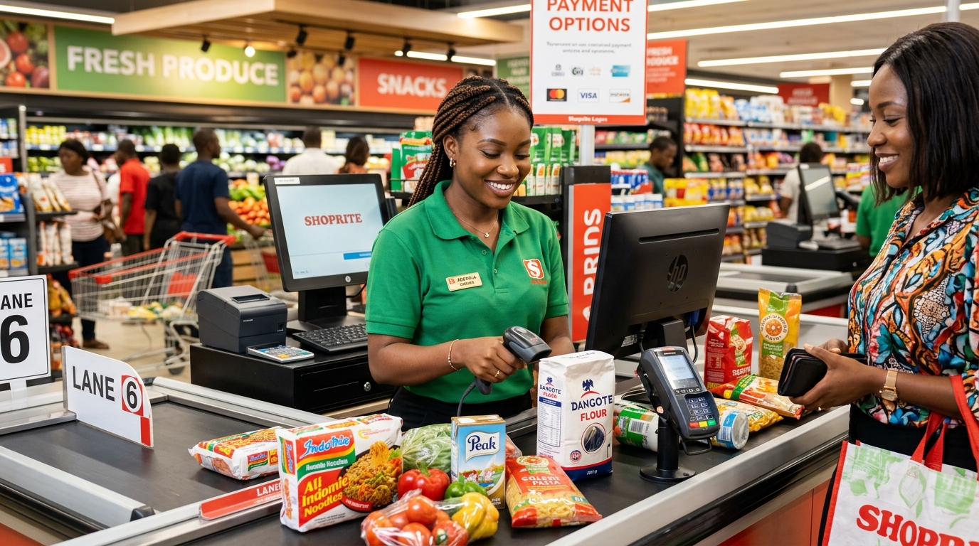 Active Supermarket POS Checkout with Cashier